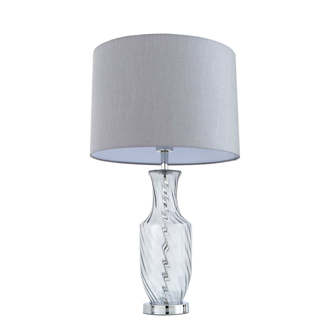 Rigl Twist Glass Grey Table Lamp