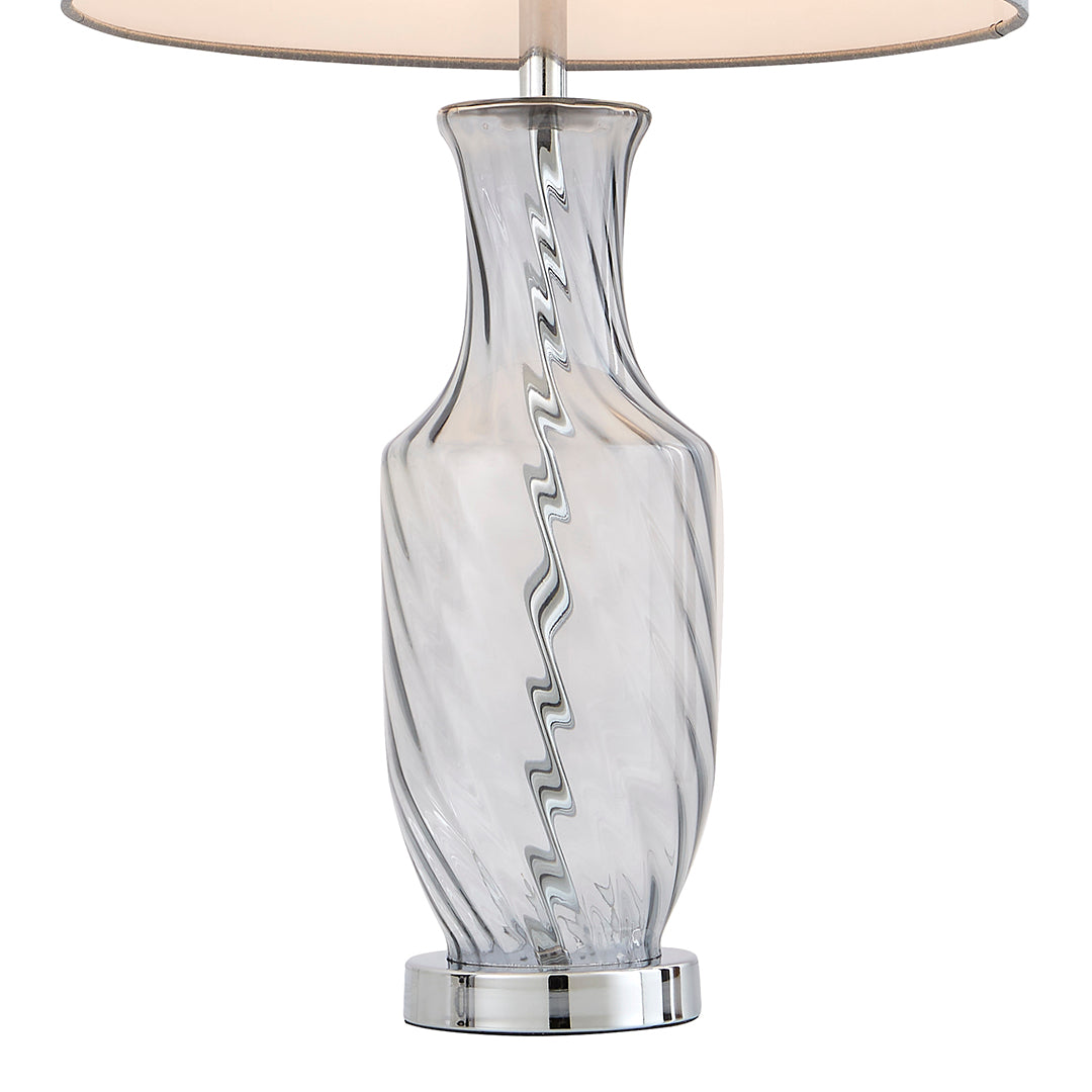 Rigl Twist Glass Grey Table Lamp