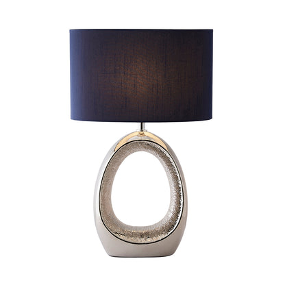 Dott Chrome Ceramic Table Lamp with Blue Shade