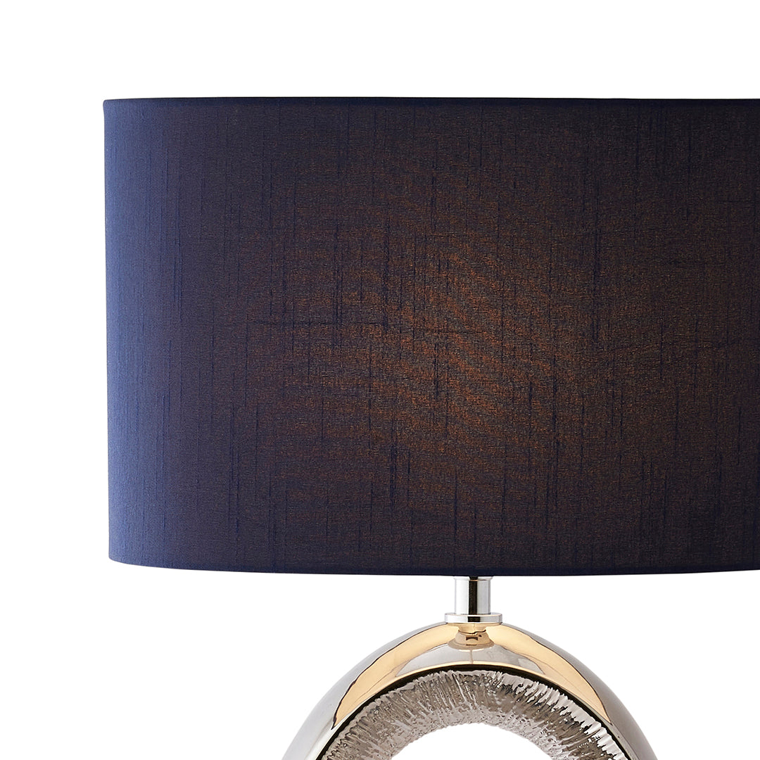 Dott Chrome Ceramic Table Lamp with Blue Shade