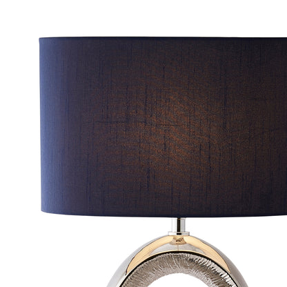 Dott Chrome Ceramic Table Lamp with Blue Shade