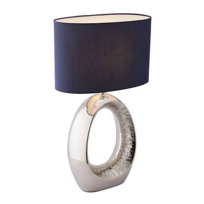 Dott Chrome Ceramic Table Lamp with Blue Shade