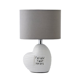 Willow Ceramic Table Lamp with Grey Shade