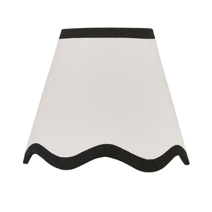 Ripple Candle Shade Off White/Black 15Cm