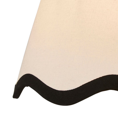 Ripple Candle Shade Off White/Black 15Cm
