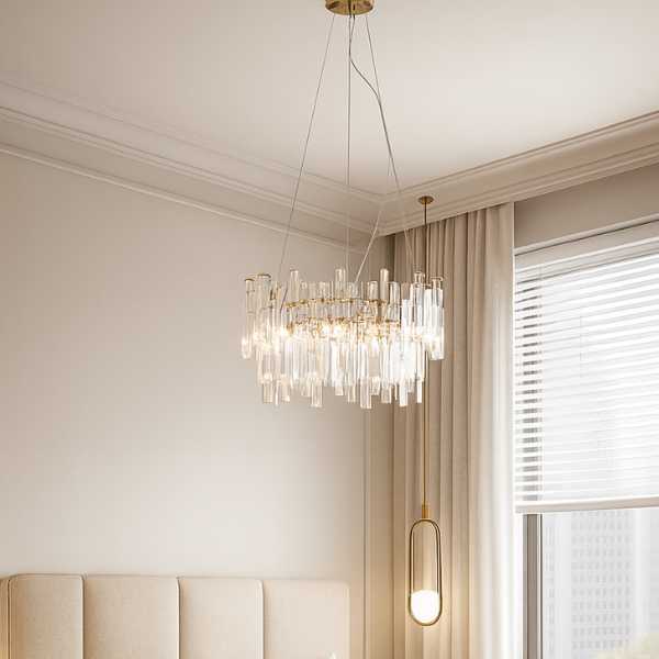 Onega 3 Light Antique Brass & Glass Pendant Ceiling Light