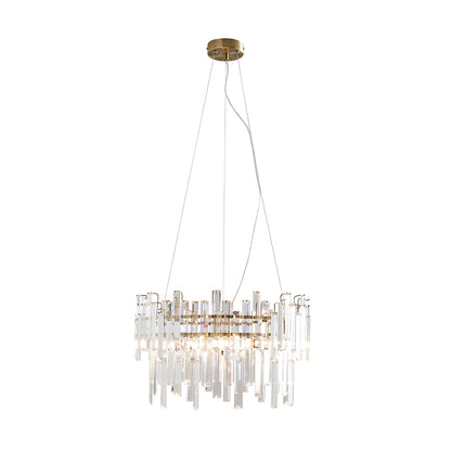 Onega 3 Light Antique Brass & Glass Pendant Ceiling Light