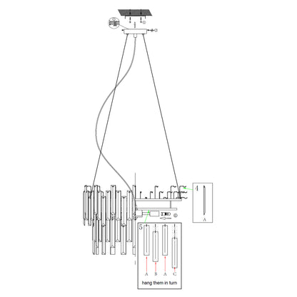 Onega 3 Light Antique Brass & Glass Pendant Ceiling Light