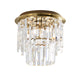 Onega 3 Light Antique Brass & Glass Flush Ceiling Light