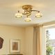Dilan 3 Light Antique Brass LED Semi Flush Ceiling Light