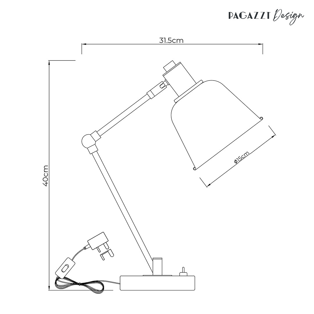Erik Antique Brass Metal Table Lamp