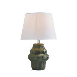 Alanna Green Ribbed Ceramic Table Lamp