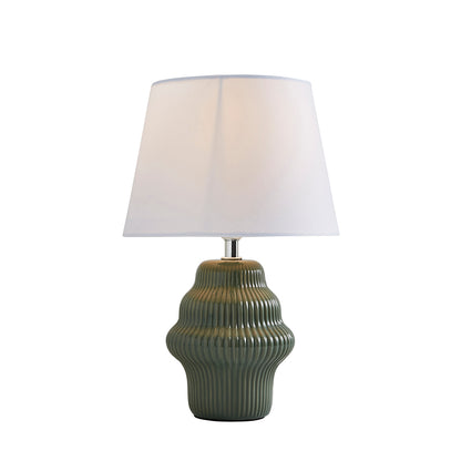 Alanna Green Ribbed Ceramic Table Lamp