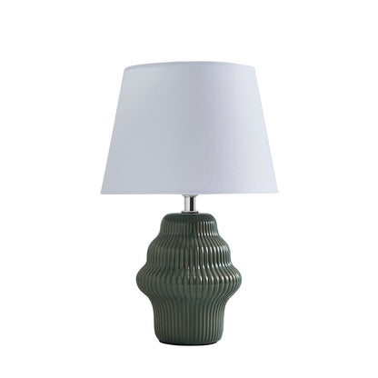 Alanna Green Ribbed Ceramic Table Lamp