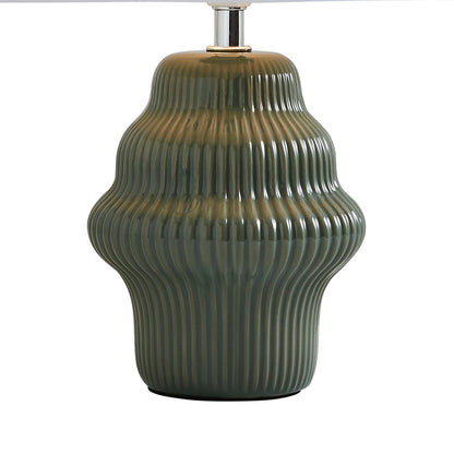 Alanna Green Ribbed Ceramic Table Lamp