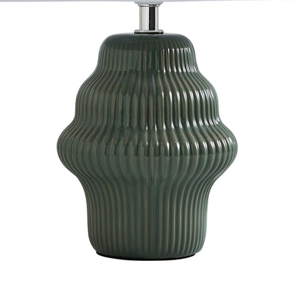 Alanna Green Ribbed Ceramic Table Lamp