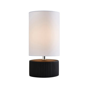 Linden Black Ribbed Ceramic Table Lamp