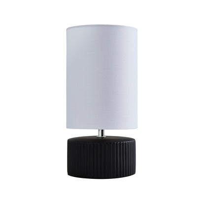 Linden Black Ribbed Ceramic Table Lamp