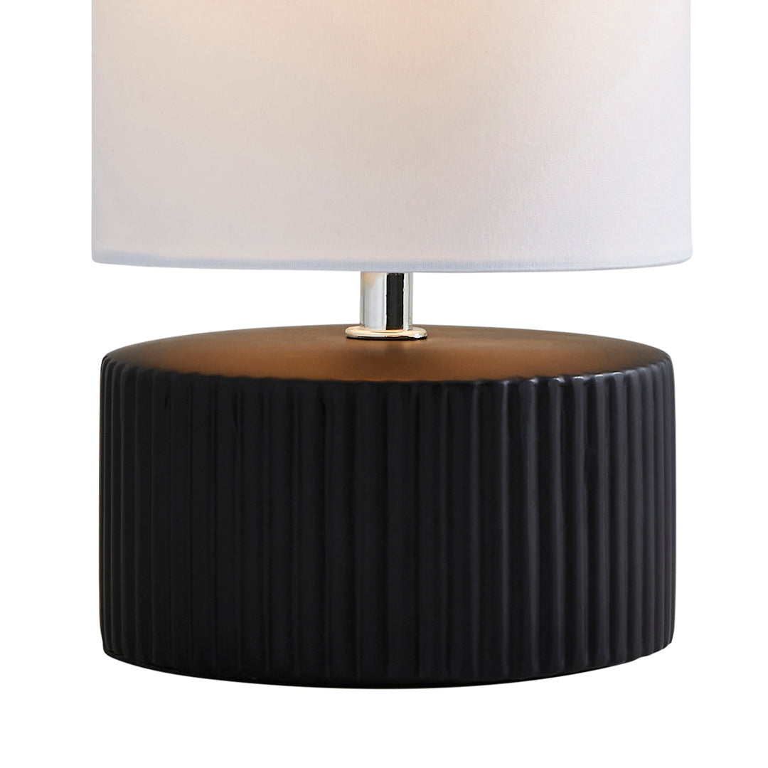 Linden Black Ribbed Ceramic Table Lamp