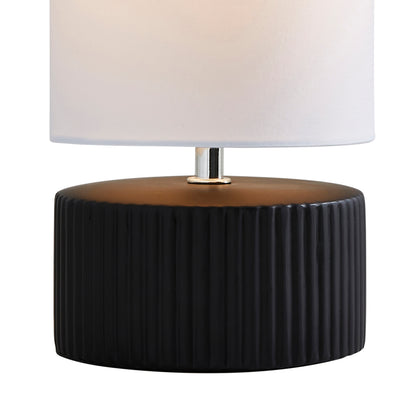 Linden Black Ribbed Ceramic Table Lamp