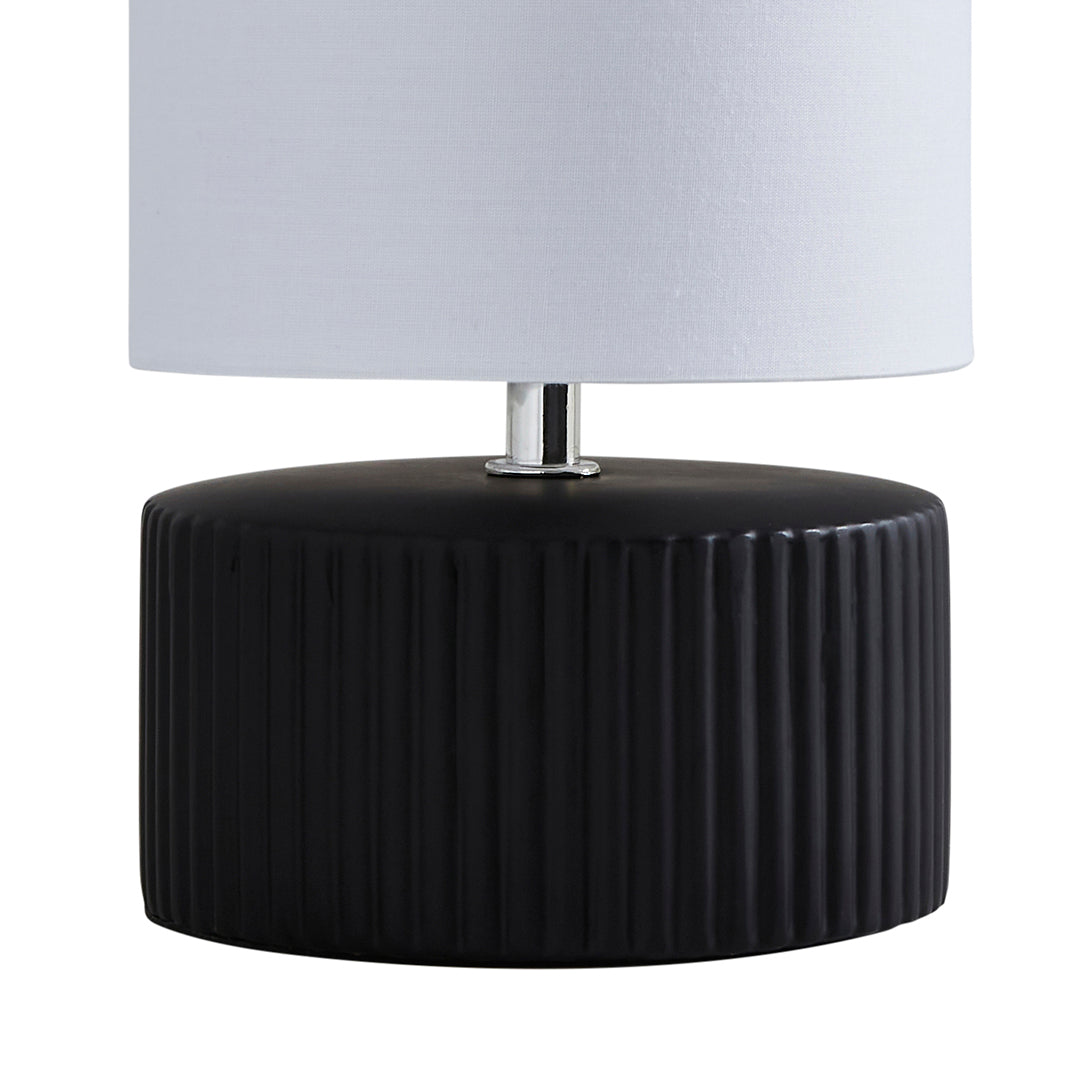 Linden Black Ribbed Ceramic Table Lamp