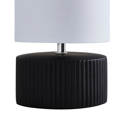 Linden Black Ribbed Ceramic Table Lamp
