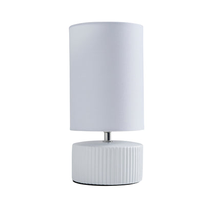 Linden White Ribbed Ceramic Table Lamp