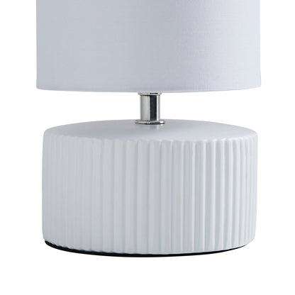 Linden White Ribbed Ceramic Table Lamp