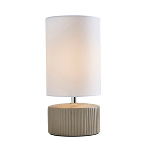 Linden Taupe Ribbed Ceramic Table Lamp