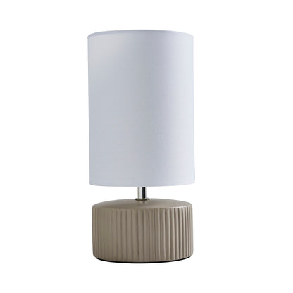 Linden Taupe Ribbed Ceramic Table Lamp