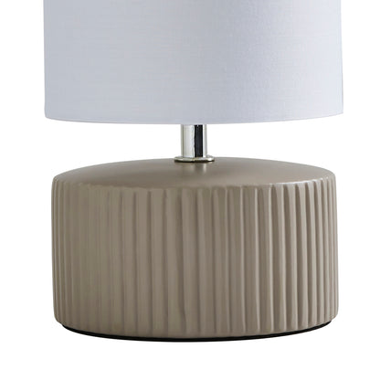 Linden Taupe Ribbed Ceramic Table Lamp
