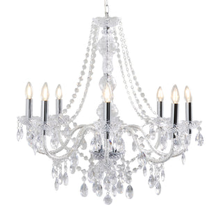Vivienne 8 Light Chrome & Clear Chandelier Ceiling Pendant