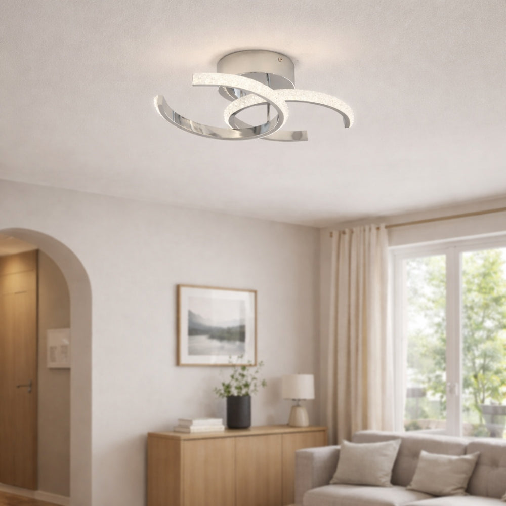 Veloria Chrome LED Flush Ceiling Light