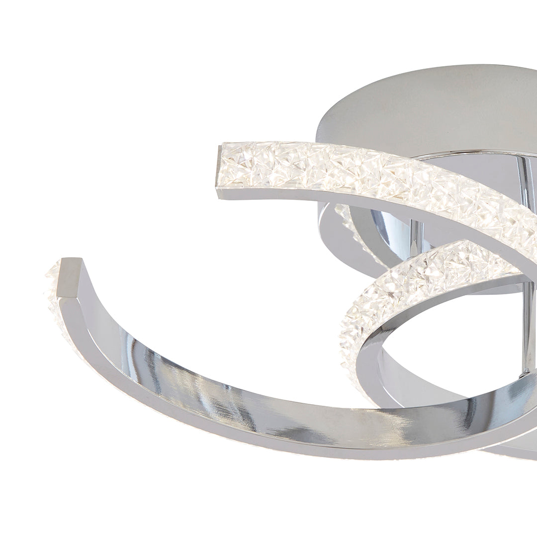 Veloria Chrome LED Flush Ceiling Light