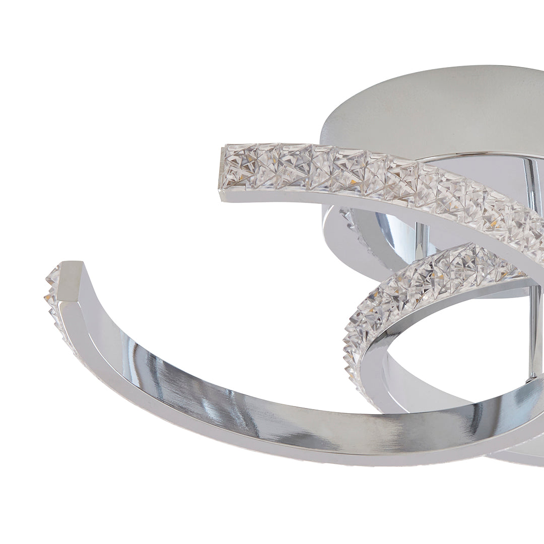 Veloria Chrome LED Flush Ceiling Light