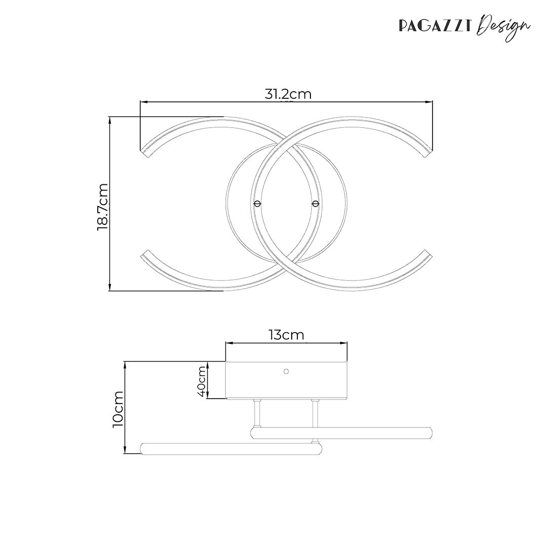 Veloria Chrome LED Flush Ceiling Light