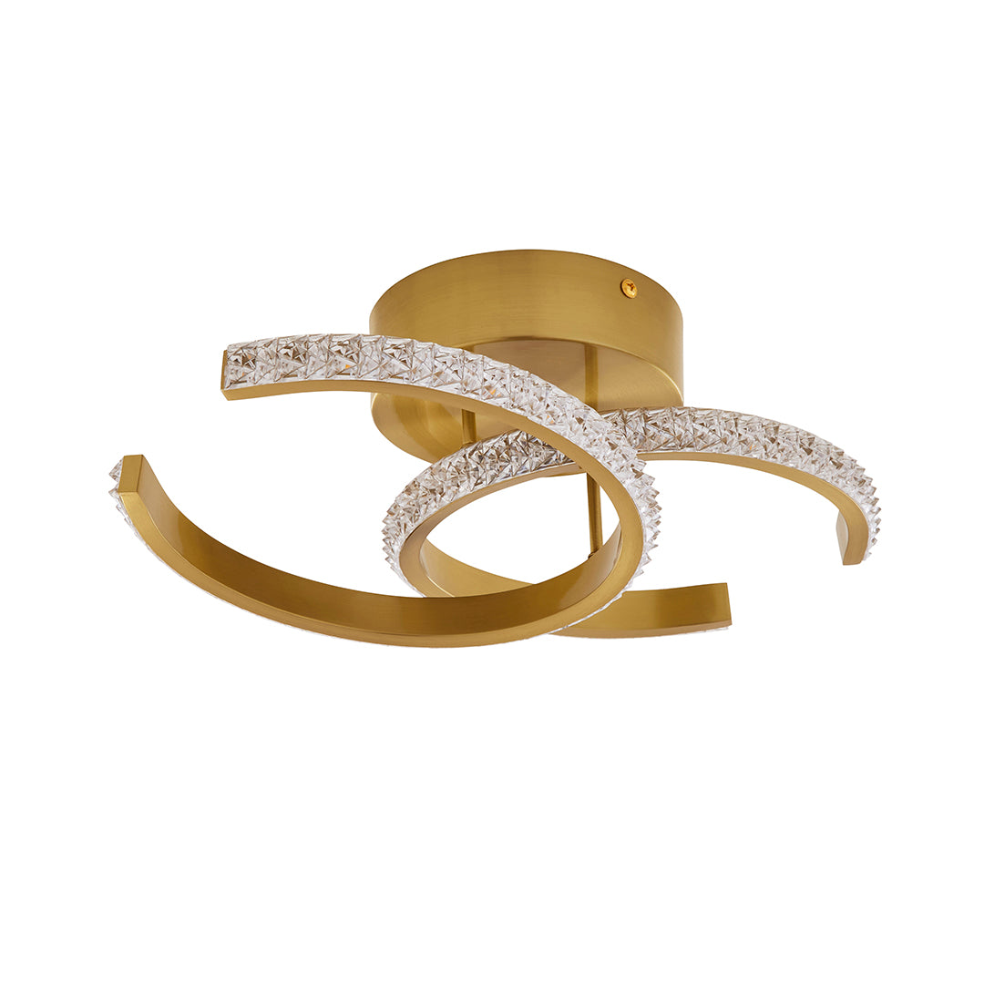 Veloria Satin Brass LED Flush Ceiling Light