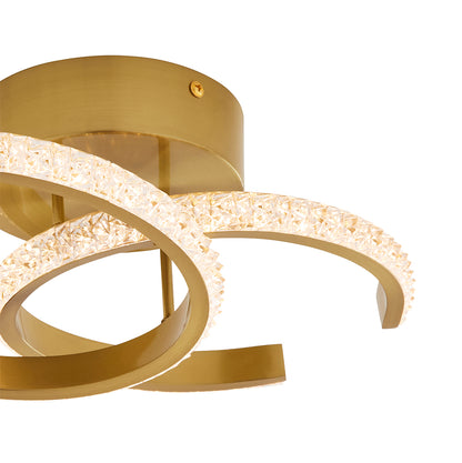 Veloria Satin Brass LED Flush Ceiling Light