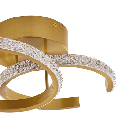 Veloria Satin Brass LED Flush Ceiling Light