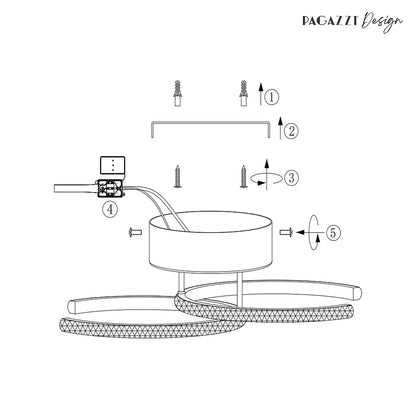 Veloria Satin Brass LED Flush Ceiling Light