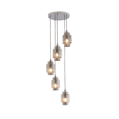 Evelle 5-Light Chrome Cascading Pendant