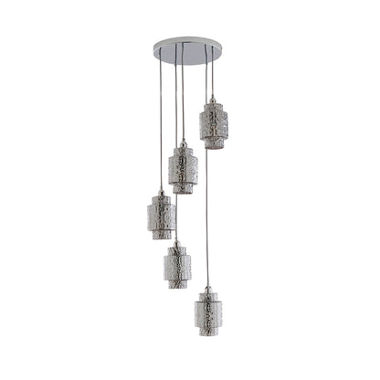 Evelle 5-Light Chrome Cascading Pendant