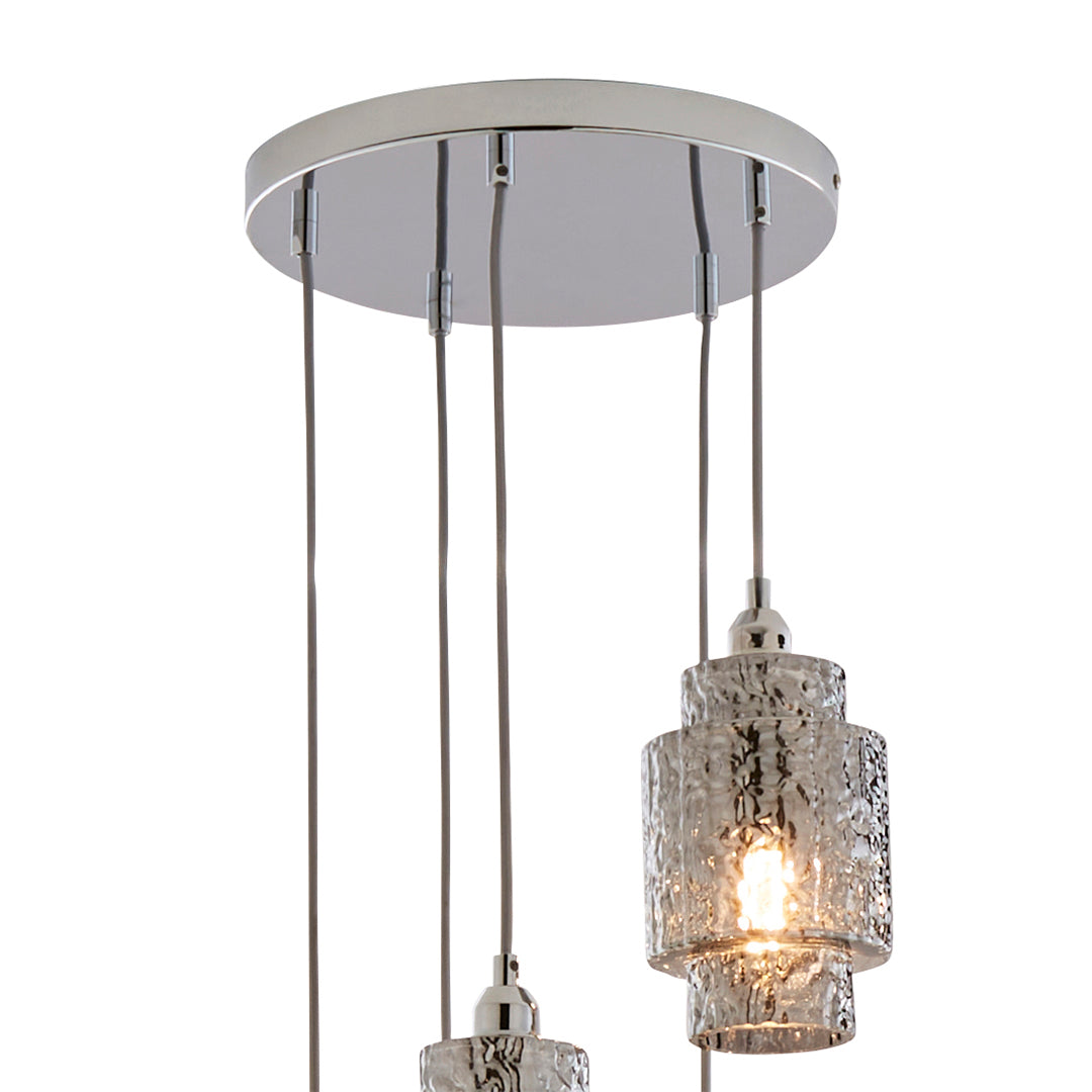 Evelle 5-Light Chrome Cascading Pendant
