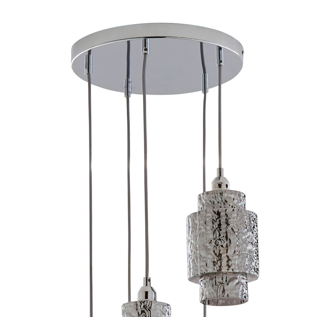 Evelle 5-Light Chrome Cascading Pendant