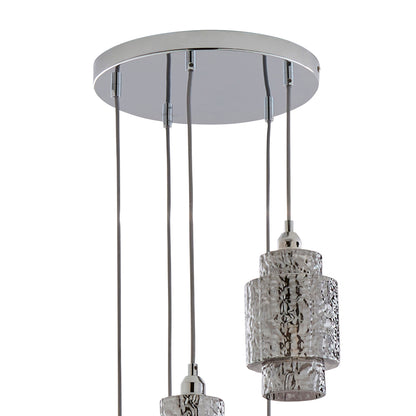 Evelle 5-Light Chrome Cascading Pendant