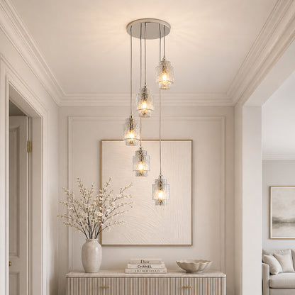 Evelle 5-Light Chrome Cascading Pendant