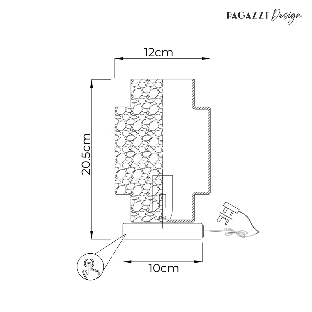 Evelle Chrome Touch Table Lamp