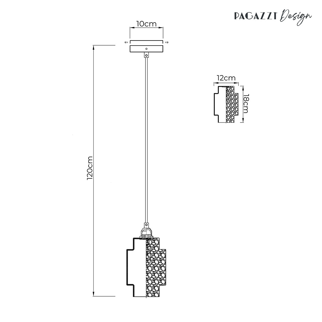 Evelle Chrome Single Pendant