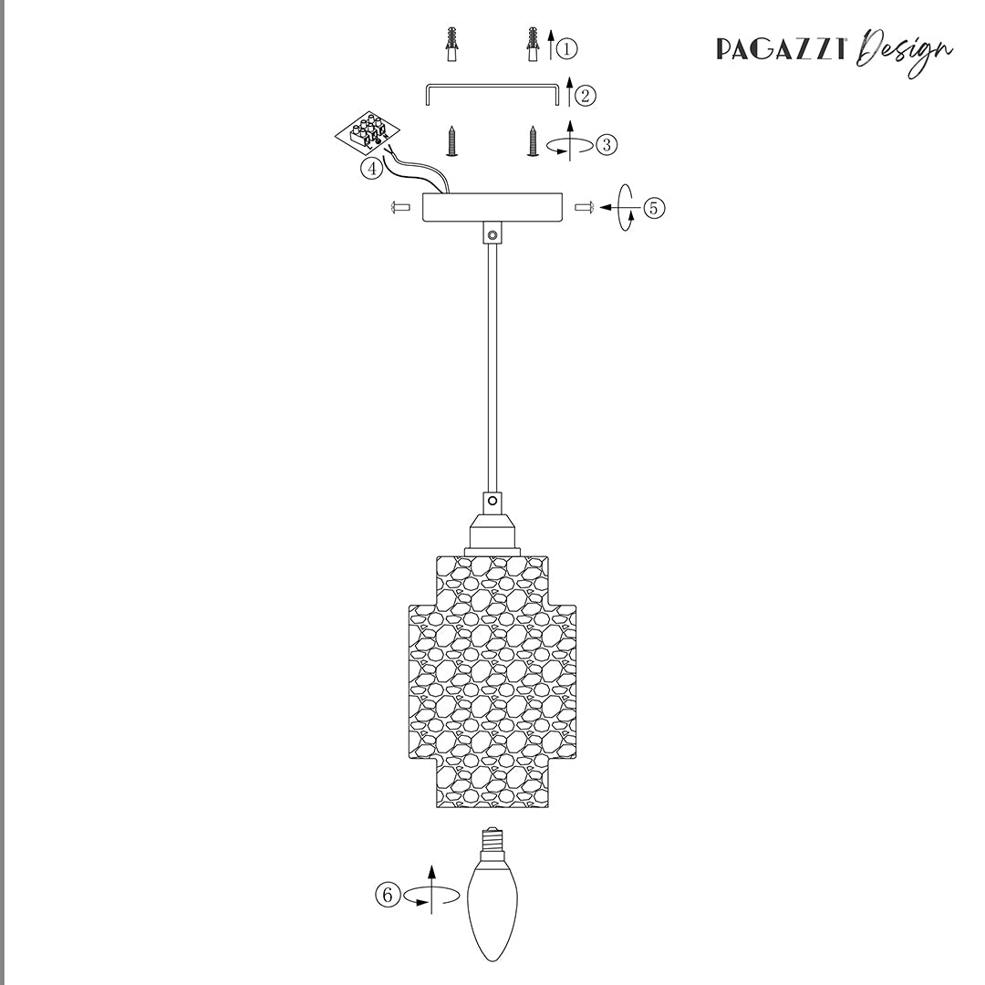 Evelle Chrome Single Pendant