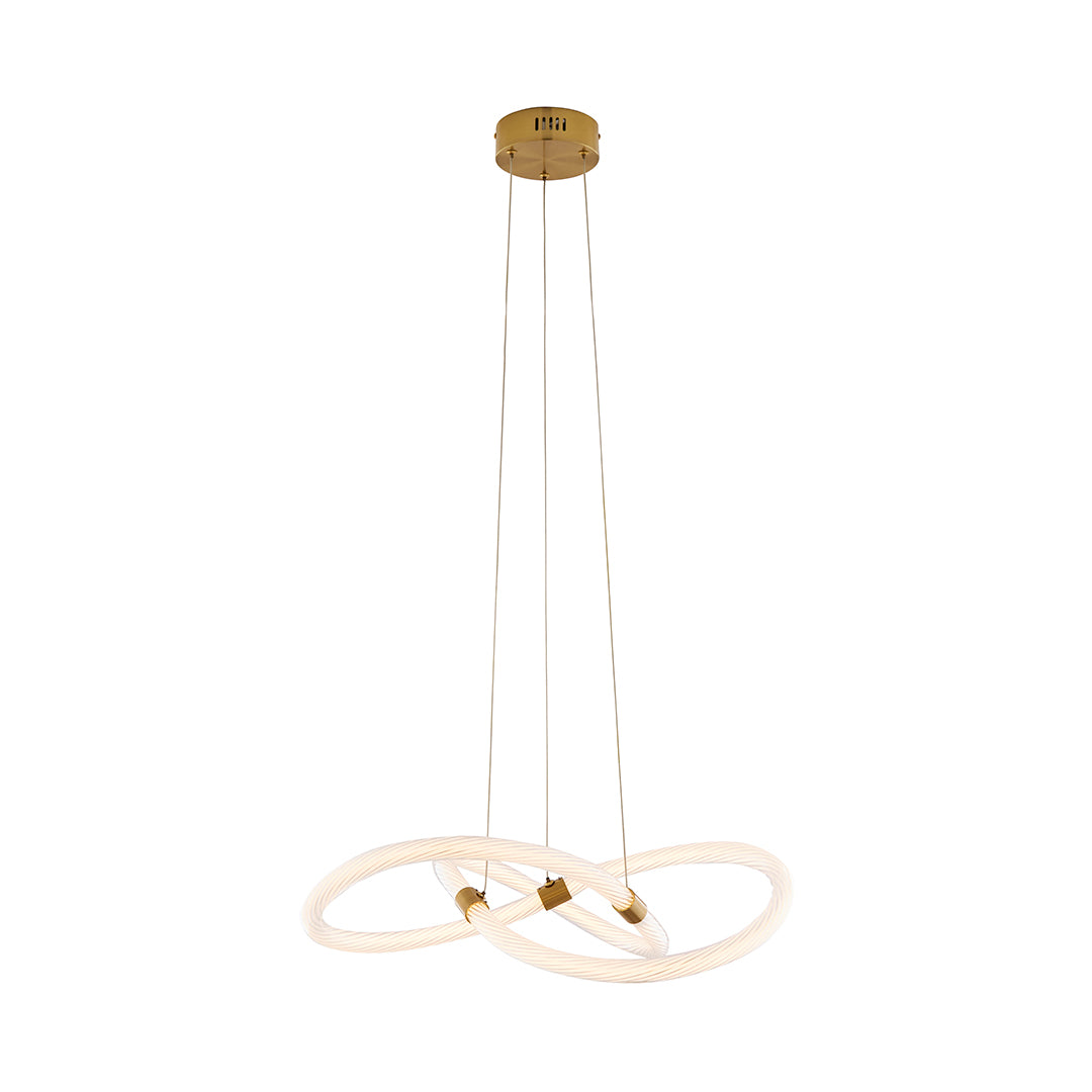 Virello Satin Brass Twist LED Pendant